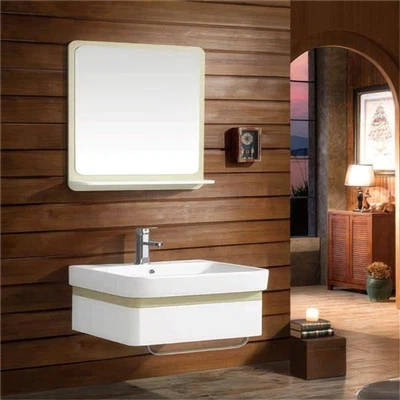 ตู้เครื่องแป้งห้องน้ำไม้โอ๊คพร้อมอ่างล้างสองอ่าง